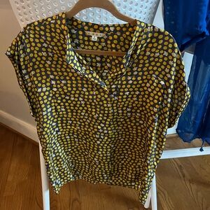 CAbi Yellow Polka Dot Women's Top